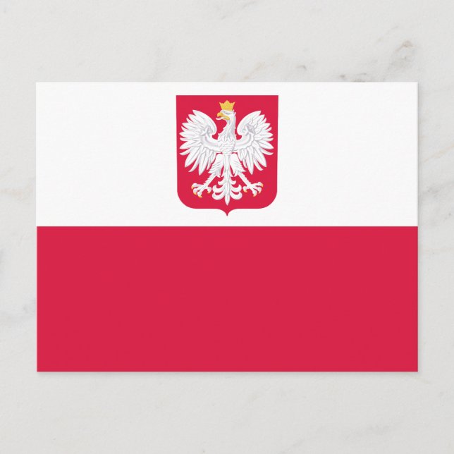 Polnische Flagge Postkarte (Vorderseite)
