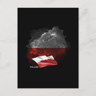 Polnische Flagge Postkarte