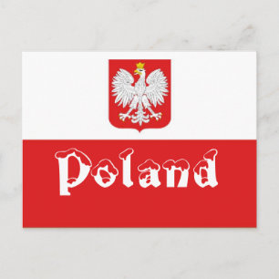 Polnische Flagge Postkarte
