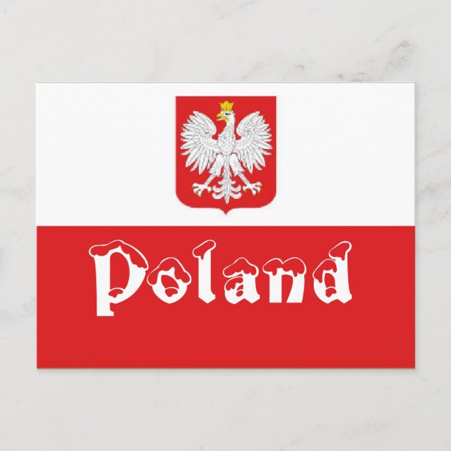 Polnische Flagge Postkarte (Vorderseite)