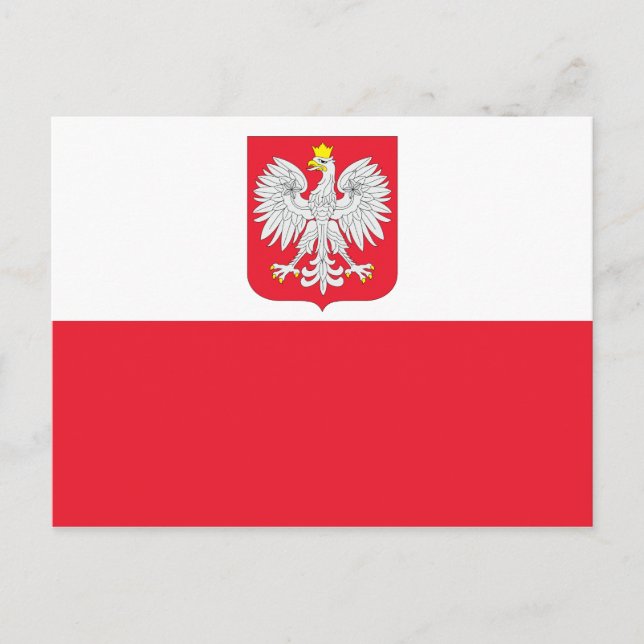 Polnische Flagge Postkarte (Vorderseite)