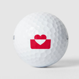 Polnische Flagge - Rzeczpospolita Polska Golfball
