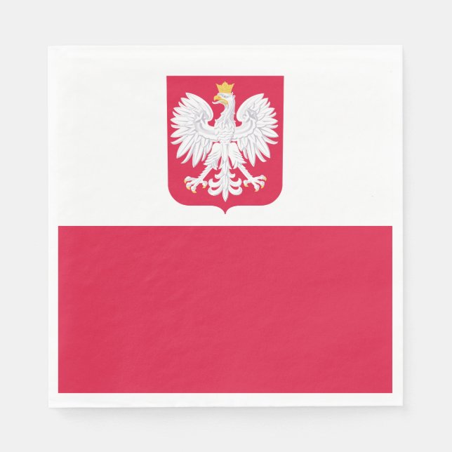 Polnische Flagge Serviette (Vorderseite)