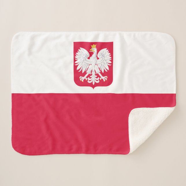 Polnische Flagge Sherpadecke (Vorderseite (Horizontal))