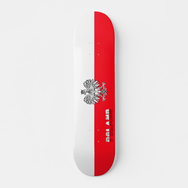Polnische Flagge Skateboard (Vorne)