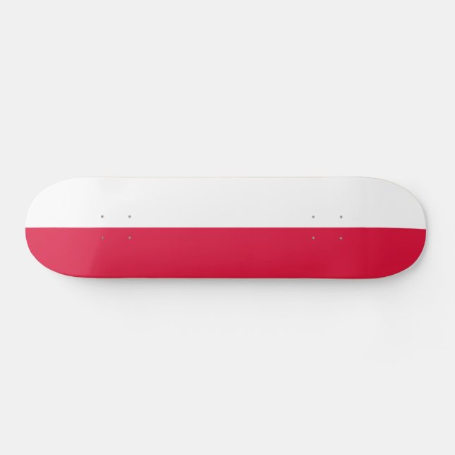 Polnische Flagge Skateboard (Horizontal)