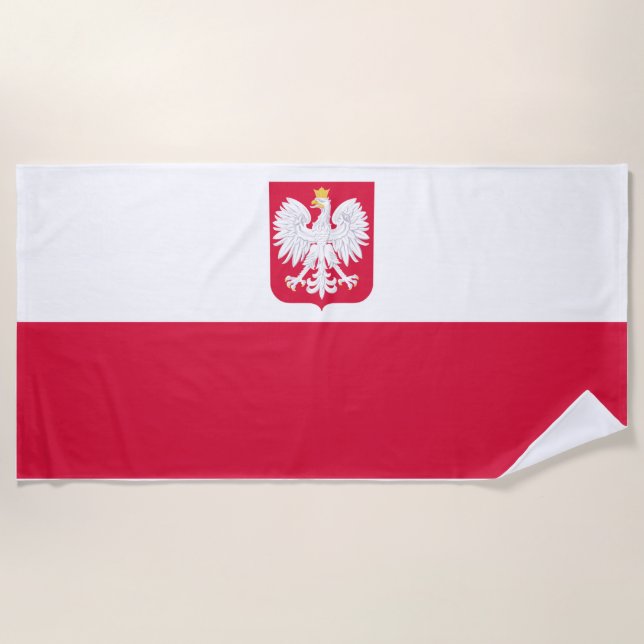 Polnische Flagge Strandtuch (Vorderseite)