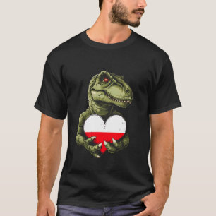 Polnische Flagge T-Rex Polska Polnische Wurzeln Po T-Shirt