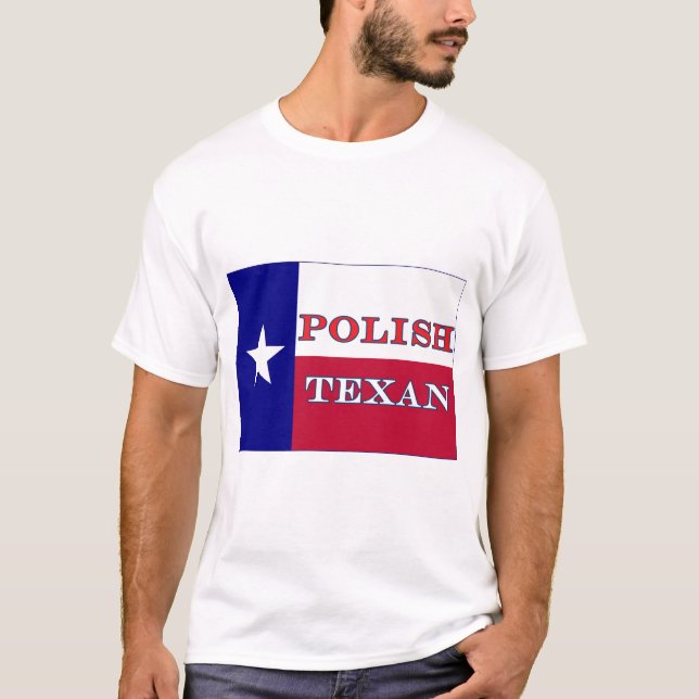 Polnische Flagge Texas T-Shirt (Vorderseite)