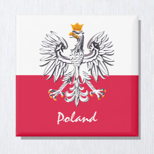Polnische Flagge - Urlaub, Reise/Sport Magnet