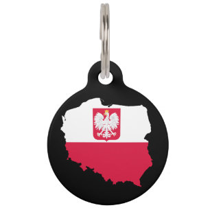 Polnische Flagge-Wappen Haustiermarke