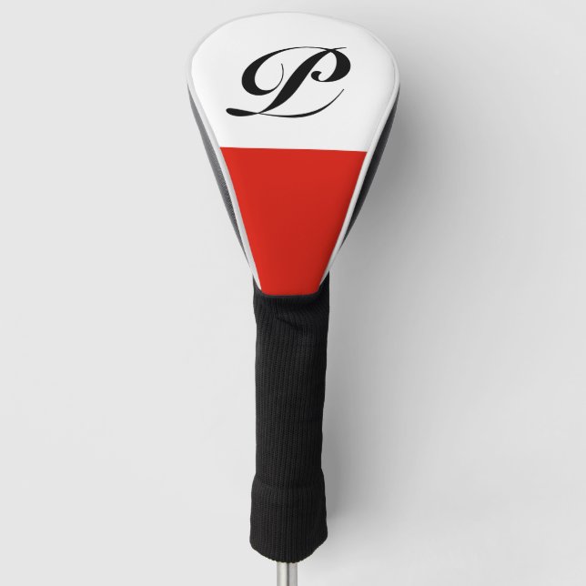 Polnische Flagge — Zollmonogramm Golf Headcover (Vorderseite)