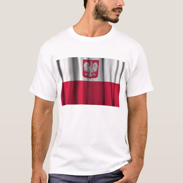 Polnische Flaggenwellen-Shirts T-Shirt (Vorderseite)
