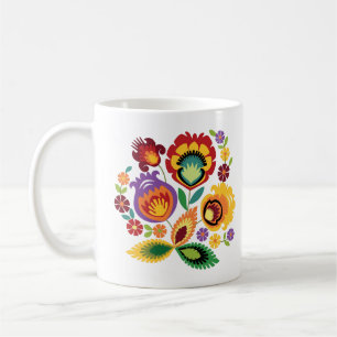 Polnische Folk-Blume Orange Kaffeetasse