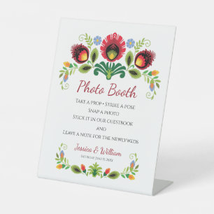 Polnische Folklore-Blume rot Sockelschild