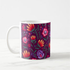 Polnische FolkloreBlume Wycinanki Pink Kaffeetasse
