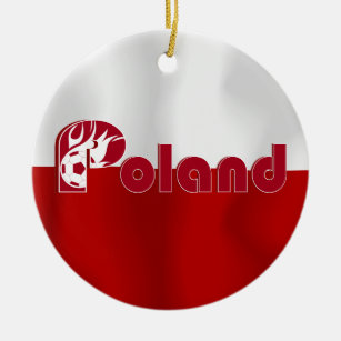 Polnische Fußball-Flagge Keramik Ornament