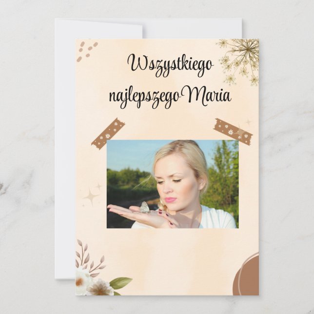 Polnische Geburtskarte Dankeskarte (Vorderseite)