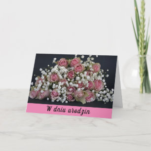 Polnische Geburtstagskarte urodziny Grußkarte Feiertagskarte