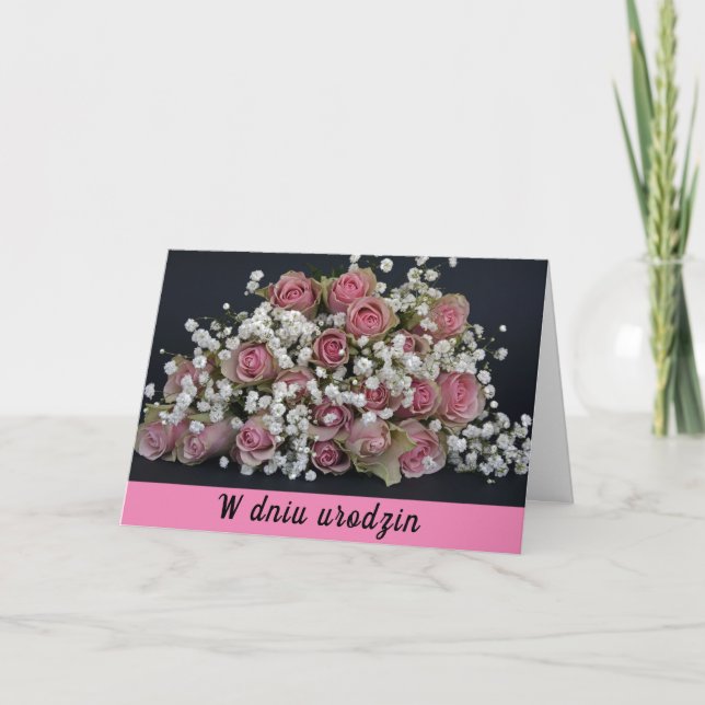Polnische Geburtstagskarte urodziny Grußkarte Feiertagskarte (Vorderseite)