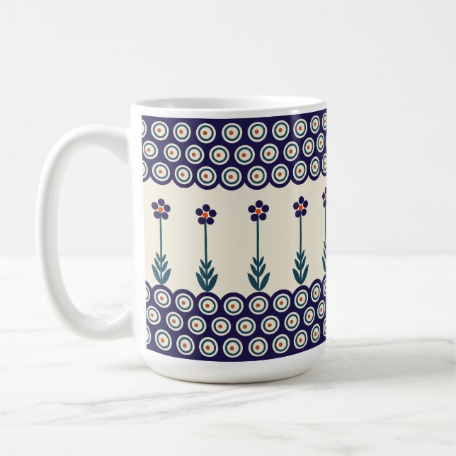 Polnische Gestaltung traditioneller Keramiken Kaffeetasse (Links)