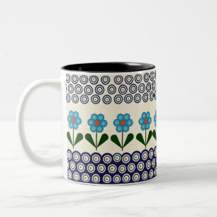 Polnische Gestaltung traditioneller Keramiken Zweifarbige Tasse