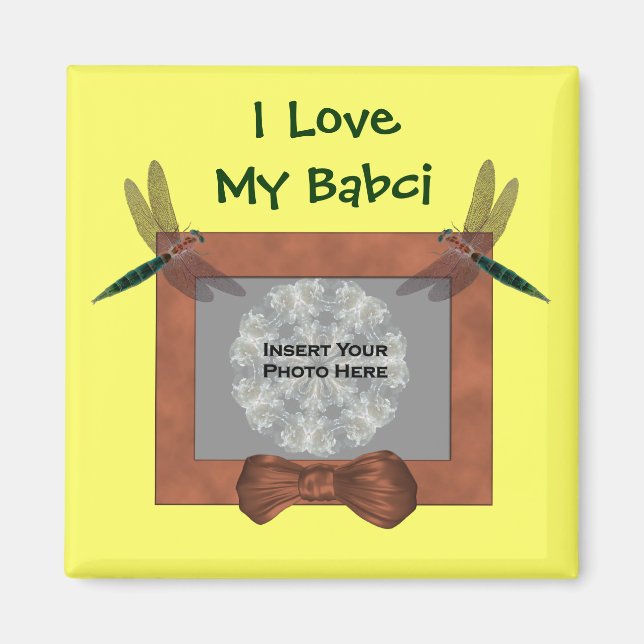 Polnische Großmutter-Liebe Mein Babci-Dragonfly-Fo Magnet (Vorne)