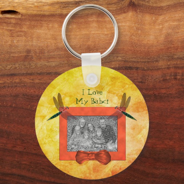 Polnische Großmutter-Liebe My Babci Dragonfly Schlüsselanhänger (Vorderseite)