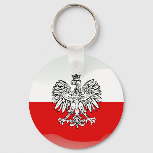 Polnische Hochglanzflagge Schlüsselanhänger