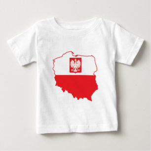 Polnische Karte in polnischen Farben Baby T-shirt