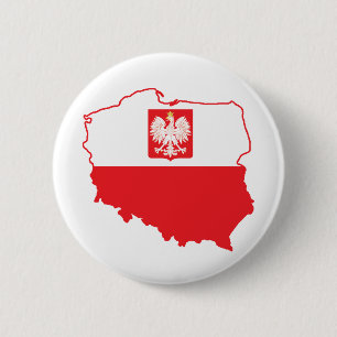 Polnische Karte in polnischen Farben Button
