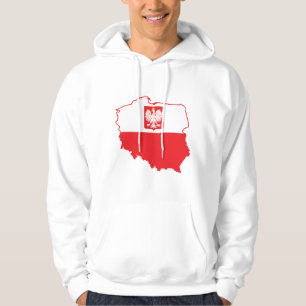 Polnische Karte in polnischen Farben Hoodie