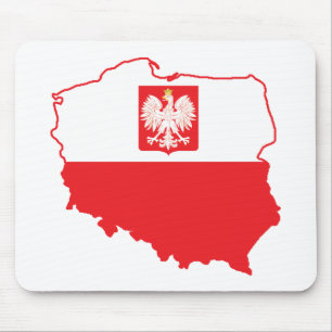 Polnische Karte in polnischen Farben Mousepad