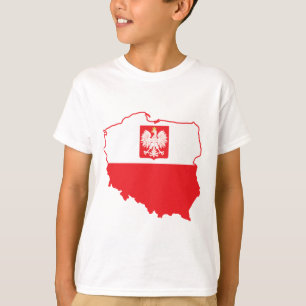 Polnische Karte in polnischen Farben T-Shirt
