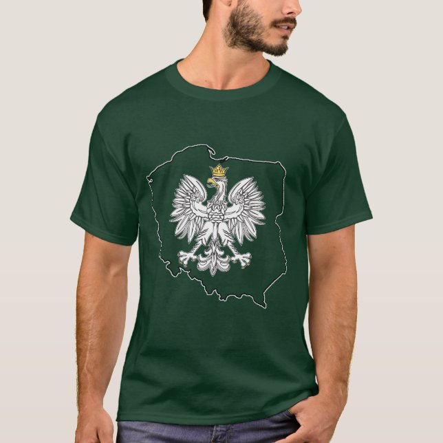 Polnische Karte mit Eagle T-Shirt (Vorderseite)