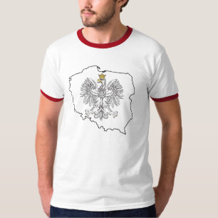 Polnische Karte mit Eagle T-Shirt