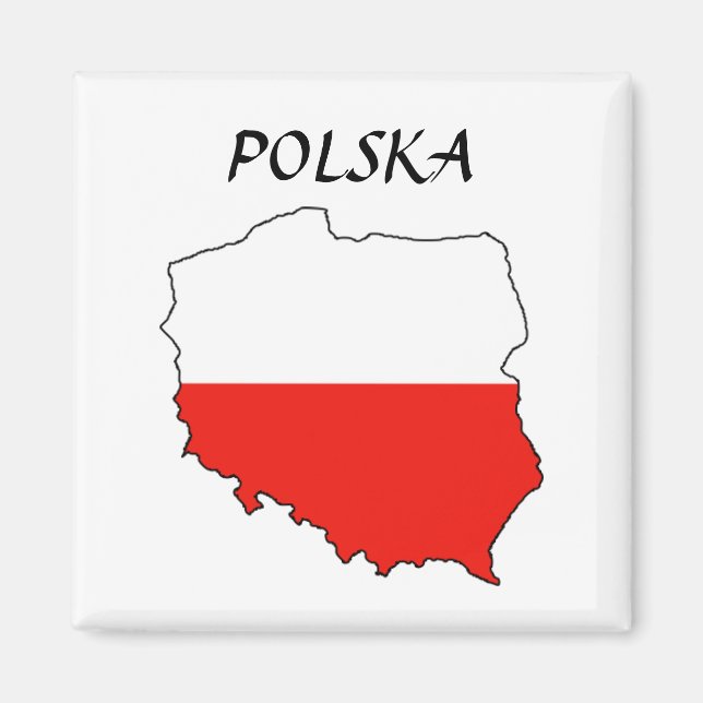 Polnische Karte "Polska" Magnet (Vorne)