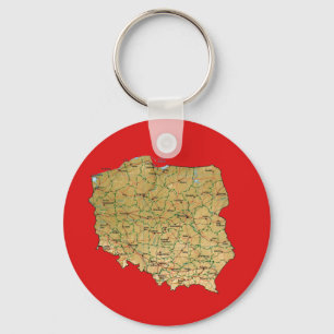 Polnische Karte Schlüsselanhänger