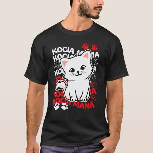 Polnische Katzenmutter Kocia Mama T-Shirt (Vorderseite)