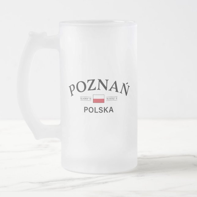 Polnische Koordinaten Poznan Polska (Polen) Mattglas Bierglas (Links)