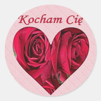 Polnische Liebe Sie Rote Rosen Rundaufkleber Runder Aufkleber