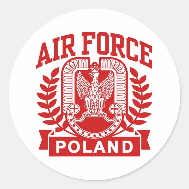 Polnische Luftwaffe Runder Aufkleber (Vorderseite)
