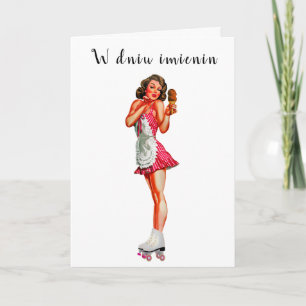 Polnische Namenskarte imieniny Grußkarte für ihn Feiertagskarte