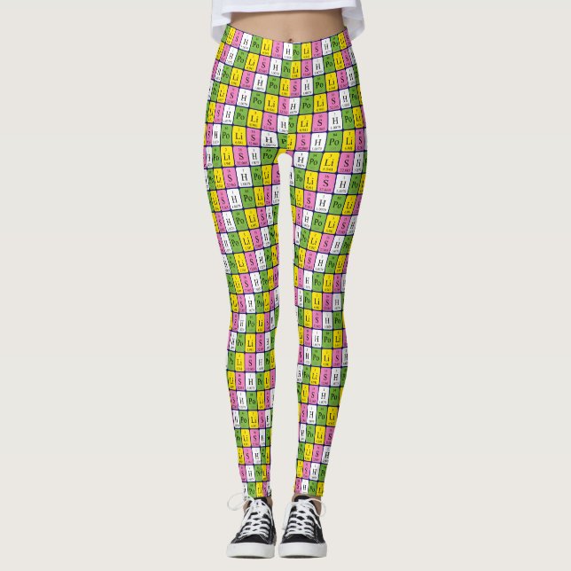 Polnische Periodensystem patriotische Leggings 1 (Vorderseite)