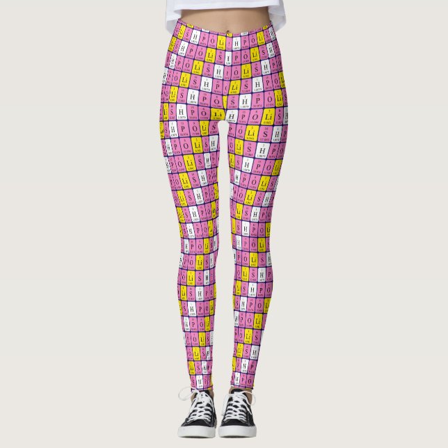Polnische Periodensystem patriotische Leggings 4 (Vorderseite)