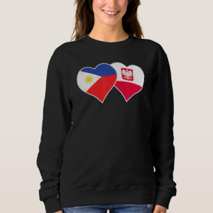 Polnische philippinische Flagge Herzregion Liebe P Sweatshirt
