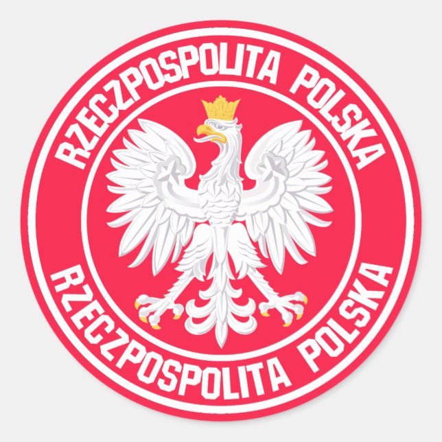 Polnische Runde Runder Aufkleber (Vorderseite)