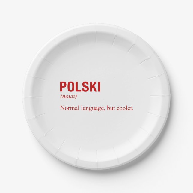POLNISCHE Sprache Pappteller (Vorderseite)