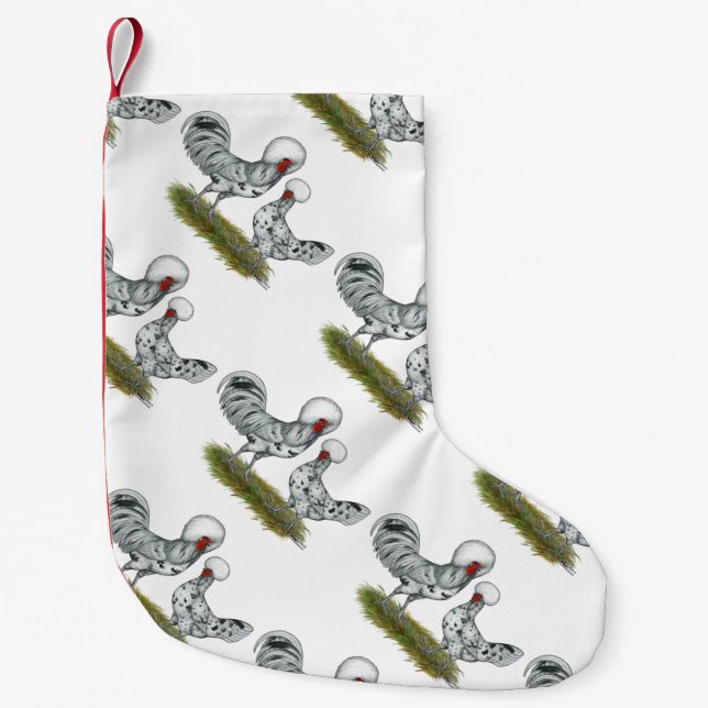 Polnische Spritzen-Hühner Kleiner Weihnachtsstrumpf (Vorderseite)