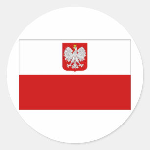 Polnische Staatsflagge und Zivile Kennzeichnung Runder Aufkleber